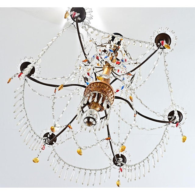 Italian 18th Century Giltwood & Crystal Chandelier For Sale In Baton Rouge - Image 6 of 17