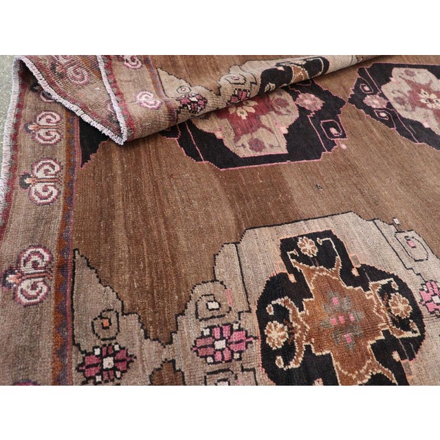Charcoal Galerie Shabab Collection Mid-20th Century Turkish Anatolian Tribal Carpet For Sale - Image 8 of 8