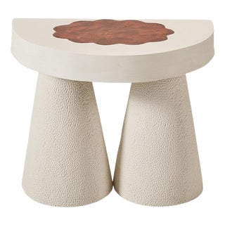 Half Moon Bedside Table in Jesmonite by Perler For Sale