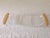 Contemporary lucite divided serving dish , great for entertaining this summer ! Wood handles, three divided sections for...