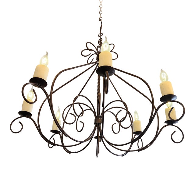 1990s Iron Chandelier For Sale