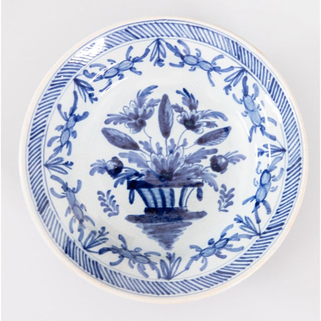 Farmhouse 18th Century Petite Dutch Delft Faience Floral Plates - A Pair For Sale - Image 3 of 8