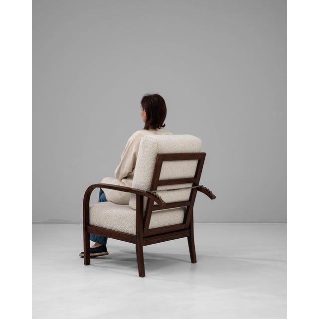 20th Century French Art Deco Upholstered Armchair With Reclining Back For Sale In Greensboro - Image 6 of 18