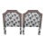 Custom Made Twin Size Upholstered Hot Air Balloon Plaid Studded Headboards- A Pair For Sale