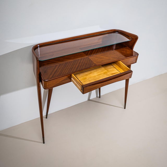 Wall Console With Glass Shelf, Italy, Mid-20th Century For Sale - Image 4 of 10