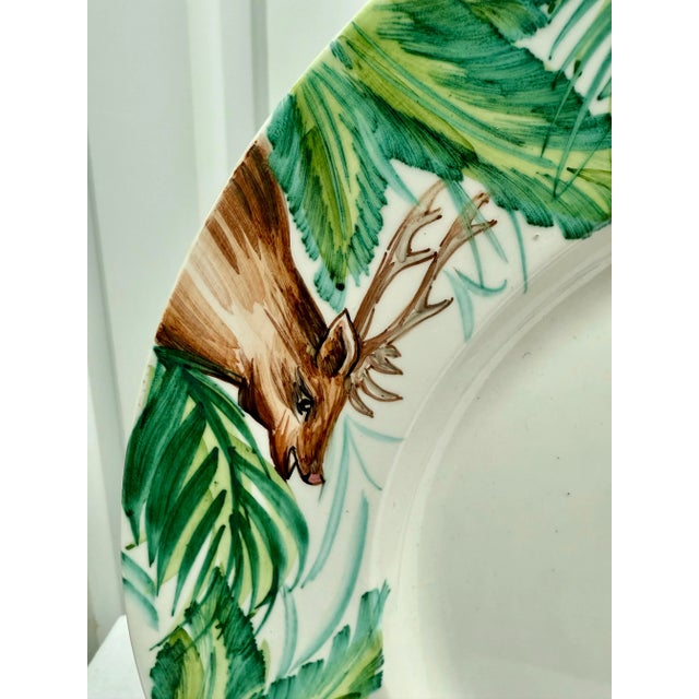 Oggetti Vintage Palm Beach Regency Oggetti Safari Decorative Plate and Candlestick Holder Set For Sale - Image 4 of 11