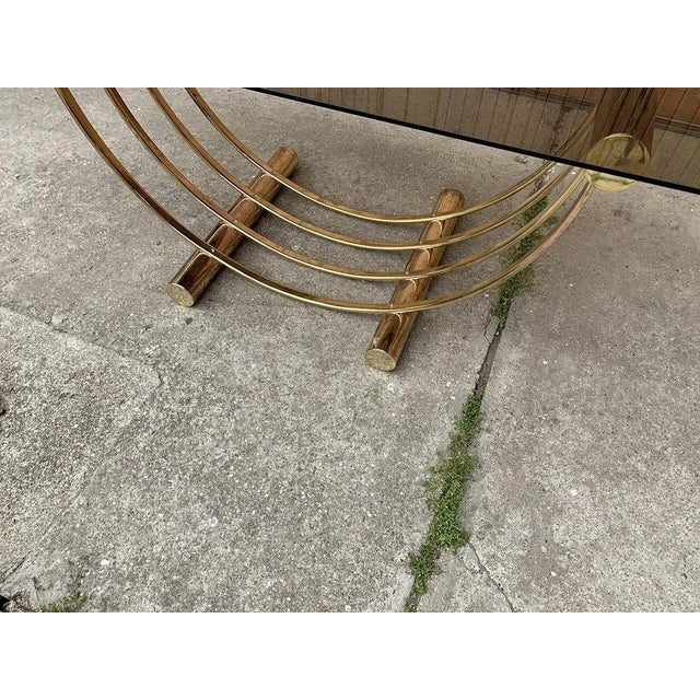 1970s Brass and Glass Dining Table, Italy, 1970s For Sale - Image 5 of 6