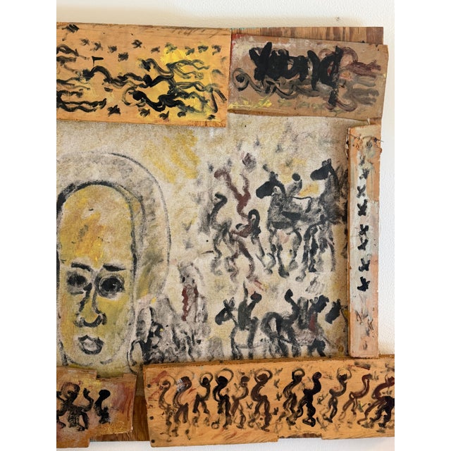 Purvis Young “Black Angel with Procession” Mixed-Media Assemblage, Circa 1985 For Sale - Image 13 of 18