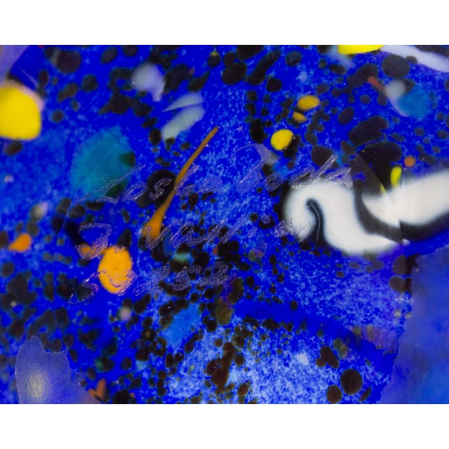 Late 20th Century Bertil Vallien Kosta Boda “Satellite” Blue Glass Bowl For Sale - Image 5 of 8