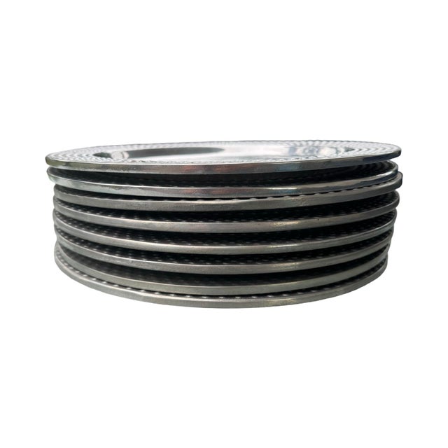 Wilton Armetale Pewter Platters/ Chargers - Set of 8 For Sale - Image 4 of 5