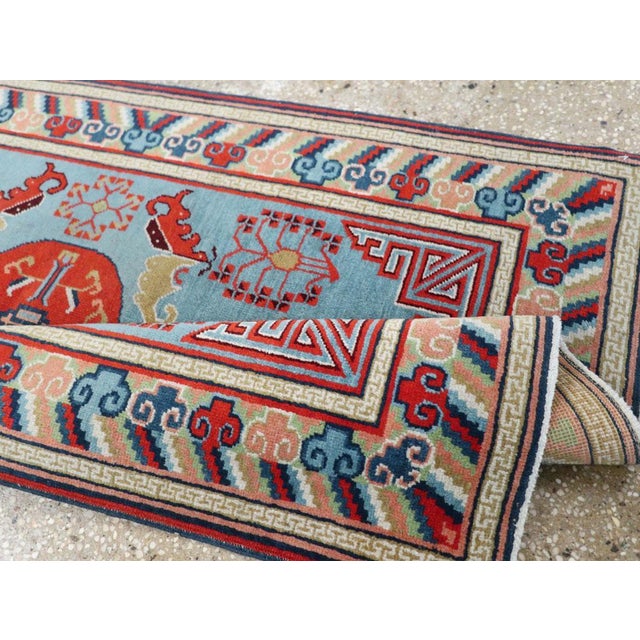 Textile Galerie Shabab Collection Mid-20th Century East Turkestan Khotan Throw Rug For Sale - Image 7 of 8