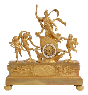 Fire-Gilt Clock from Denière Paris, France, 1800s