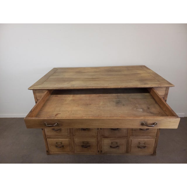 Wood Oak Workshop Cabinet with Drawers, 1890s For Sale - Image 7 of 18