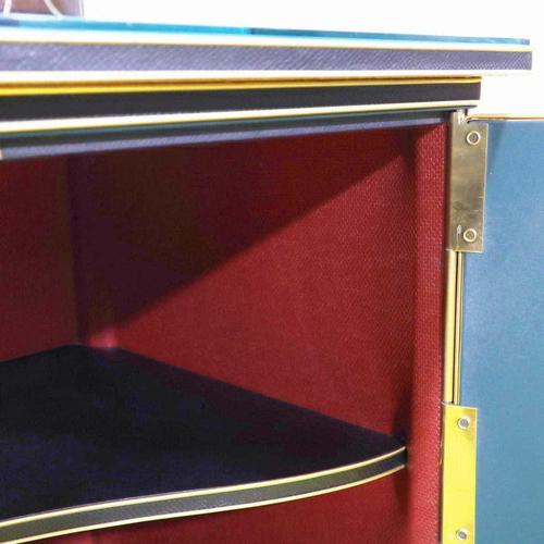 Decorated Glass Vanity with Mirror and Gilt Inserts For Sale - Image 10 of 18