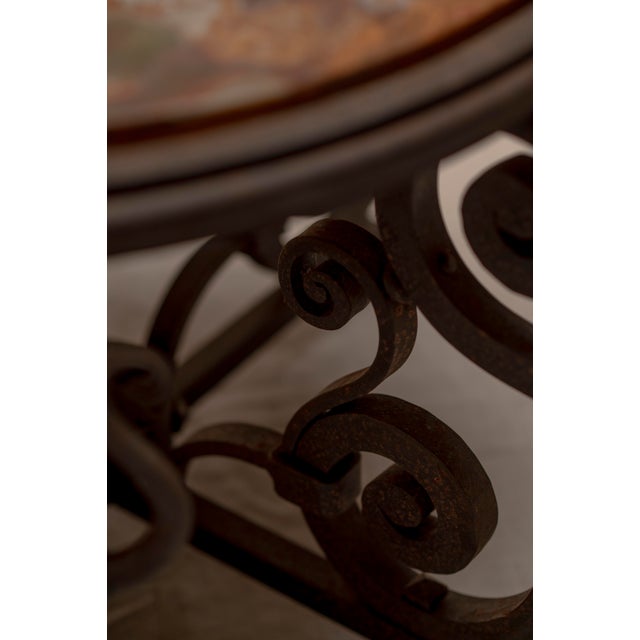 1950s Mid-Century Modern French Wrought Iron Side Table, 1950s For Sale - Image 5 of 12