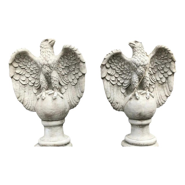 Large Classical Cast Stone Garden Statues, Set of 2 For Sale