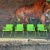 Set of 4 folding outdoor chairs by Russel Wright. These chairs have been powder coated in a bright eccentric green in a...