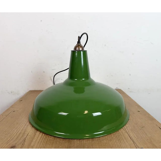 Industrial Green Enamel Factory Pendant Lamp from Jackson Electrical Co., 1960s For Sale - Image 13 of 18