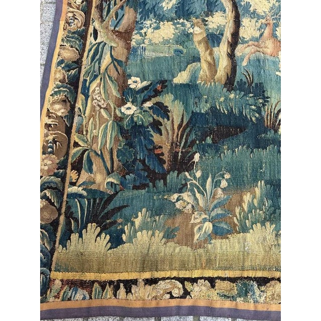 Hunting with Hound Tapestry from Aubusson, 1700s For Sale - Image 6 of 18