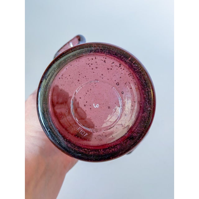 Amethyst Vintage La Verrerie De Biot French Amethyst Bubbled Blown Glass Ice Bucket, 1980s For Sale - Image 8 of 8