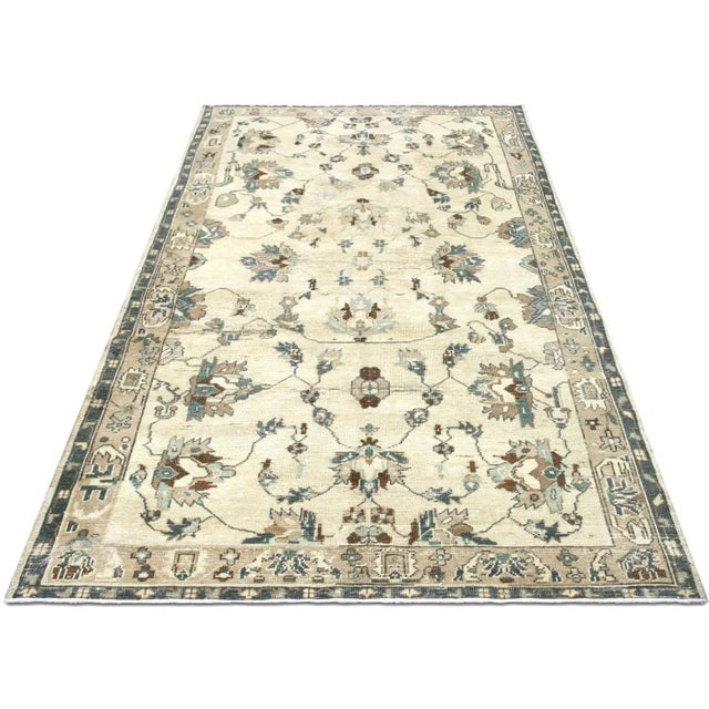 1960s 1960s Turkish Oushak Rug For Sale - Image 5 of 7
