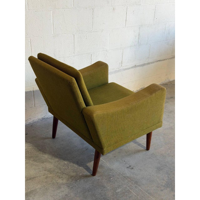 Green Upholstered Lounge Chair Danish Mid-Century Modern 1960s For Sale - Image 4 of 11