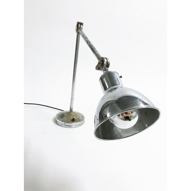 Industrial Chrome Plated Table Lamp from AGI, 1930s For Sale - Image 4 of 12