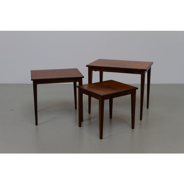 Mid-Century Modern Danish Modern Rosewood Nesting Tables, 1960s, Set of 3 For Sale - Image 3 of 17