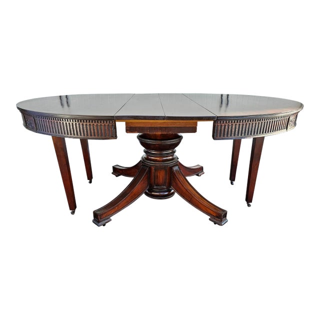 Antique Early 19th Century Round Pedestal Dining Tables W/Two Leaves For Sale