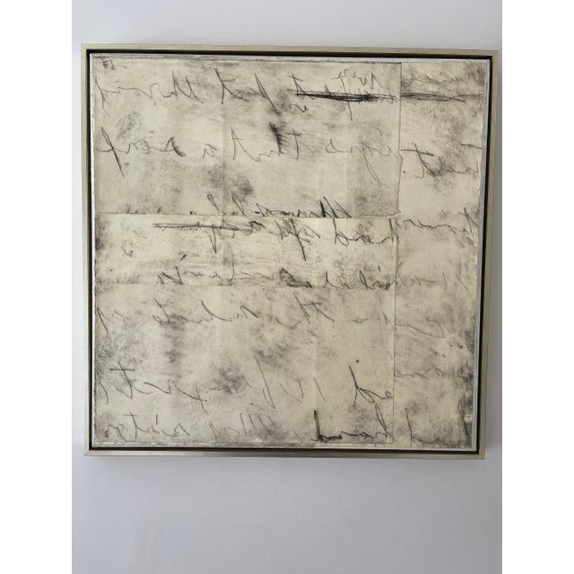 Textile "Abstract Etching" Contemporary Original Abstract Mixed-Media Collage Etching For Sale - Image 7 of 7