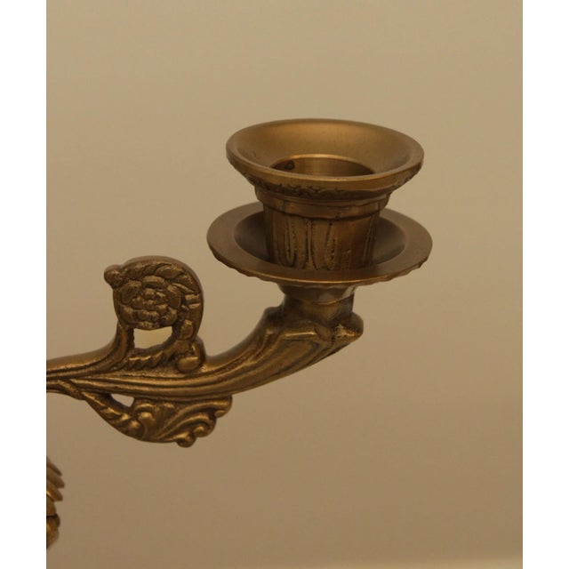French Empire Style Pair Bronze Candelabra For Sale In Philadelphia - Image 6 of 13