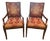 Pair of French Wood Framed Upholstered Dining Chairs For Sale