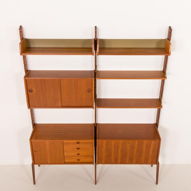 Brown Scandinavian Ergo Wall Unit by John Texmon, 1960s For Sale - Image 8 of 18
