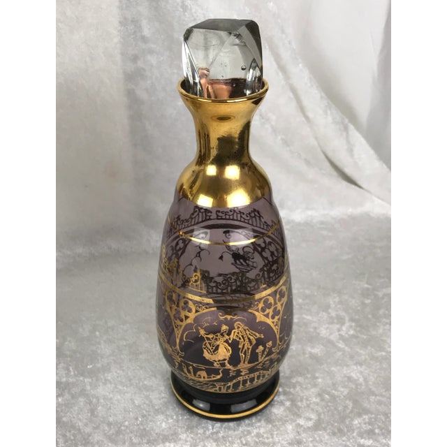 Art Nouveau Vintage Italian Murano Venetian Amethyst & 22k Gold Barware Set — 20 Pieces For Sale - Image 3 of 11