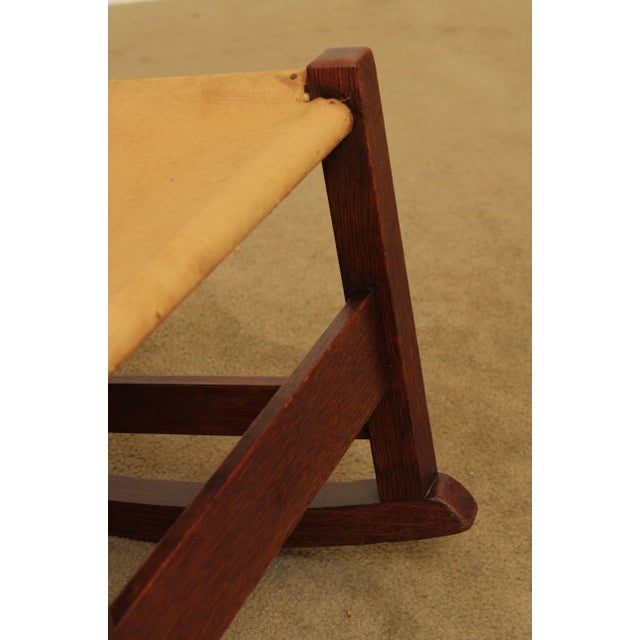Antique L & J. G. Stickley Mission Oak Nursing Rocker For Sale - Image 11 of 13