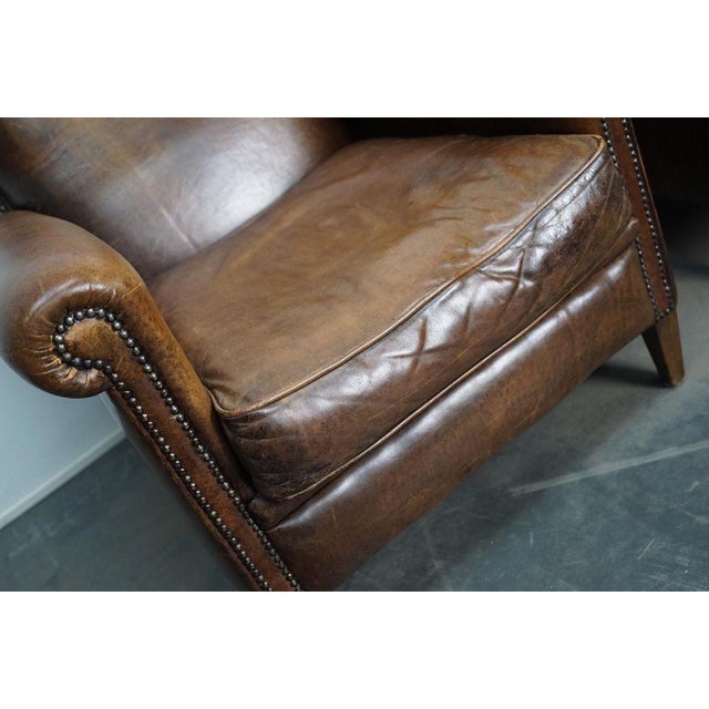 Vintage Dutch Cognac Leather Club Chairs, Set of 2 For Sale - Image 6 of 18