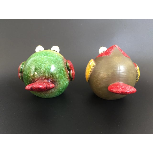 Late 20th Century Vintage Studio Art Pottery Whimsical Lovebirds Sculpture - a Pair For Sale - Image 5 of 12