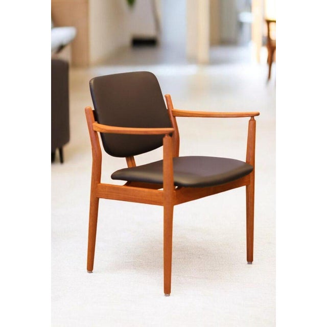 Armchair in Teak and Leather by Arne Vodder for France & Son, 1950s For Sale - Image 16 of 16