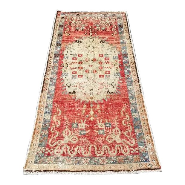 1960s Vintage Handwoven Nomadic Rug- 2′7″ × 5′5″ For Sale
