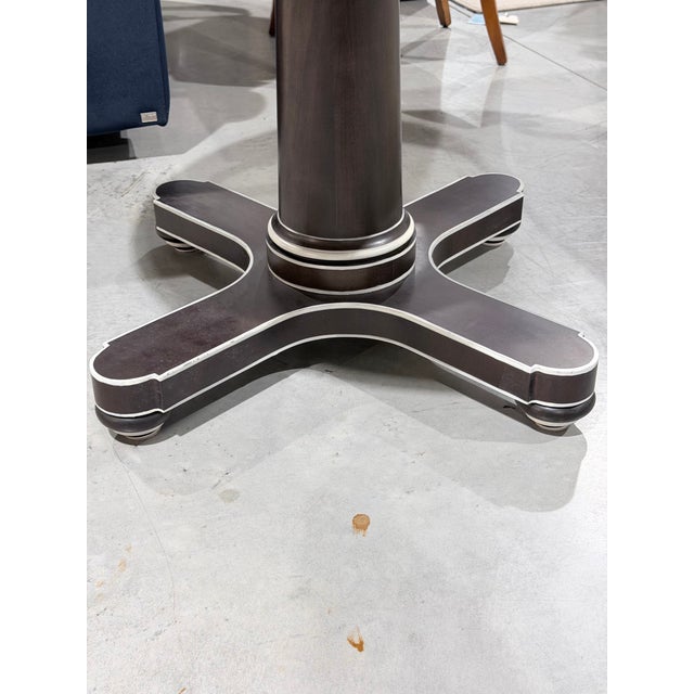 Wood Hickory Chair Hudson Round Pedestal Center Table For Sale - Image 7 of 10