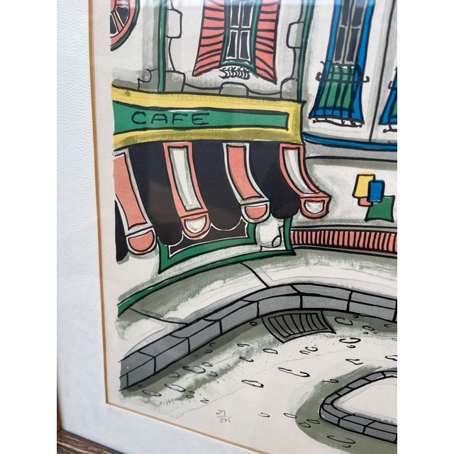 "City Street" Lithography, Framed, Pencil Signed by the Artist. Circa 1970s For Sale - Image 12 of 18