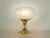 Classic table lamp from the 1970s. Tulip brass frame with a crystal glass lampshade (E27 socket). Quality features: very...