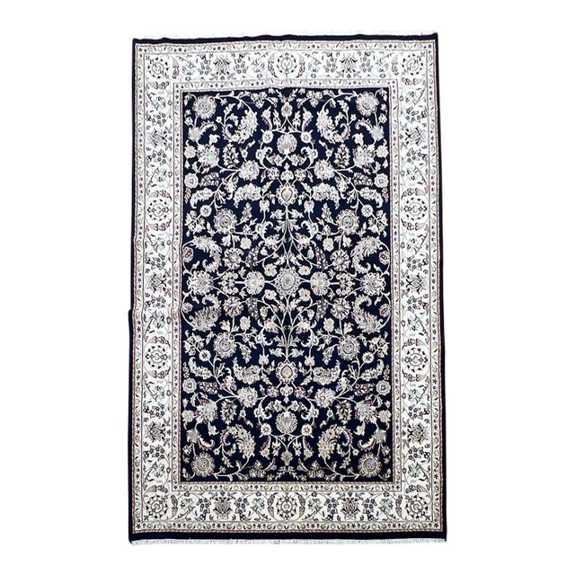 Persian Nain Wool Rug 5’10” X 9’ For Sale