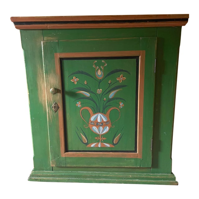 Antique Eastern European Hand Painted Cabinet For Sale