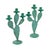 Metal Vintage 1990s Pair of (2) Turquoise Prickly Pear Cactus Candelabras Metal Candle Stick Holders For Sale - Image 7 of 17
