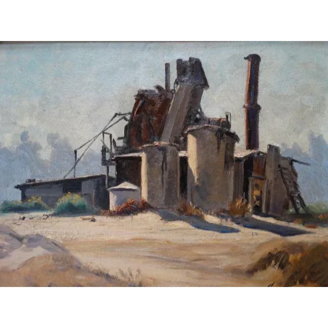 Industrial Scene Painting by Carl Schmidt For Sale - Image 5 of 6