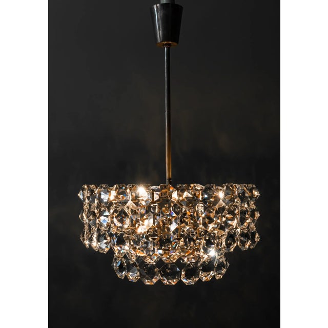Beautiful Crystal Chandelier by Bakalowits & Sons, Vienna, 1960s Brass nickel plated Excellent original condition I have...