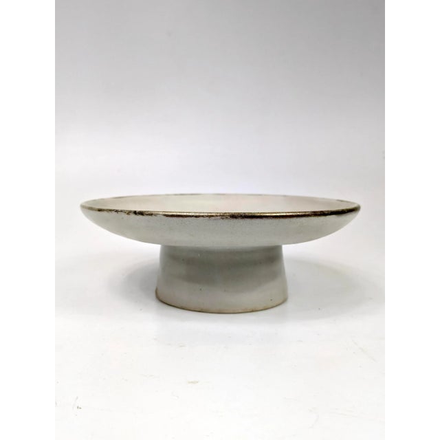 Japanese Set of Two Japanese Porcelain Stem Dish With Signature at the Bottom For Sale - Image 3 of 8