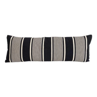 French Ticking and Linen Body Pillow For Sale