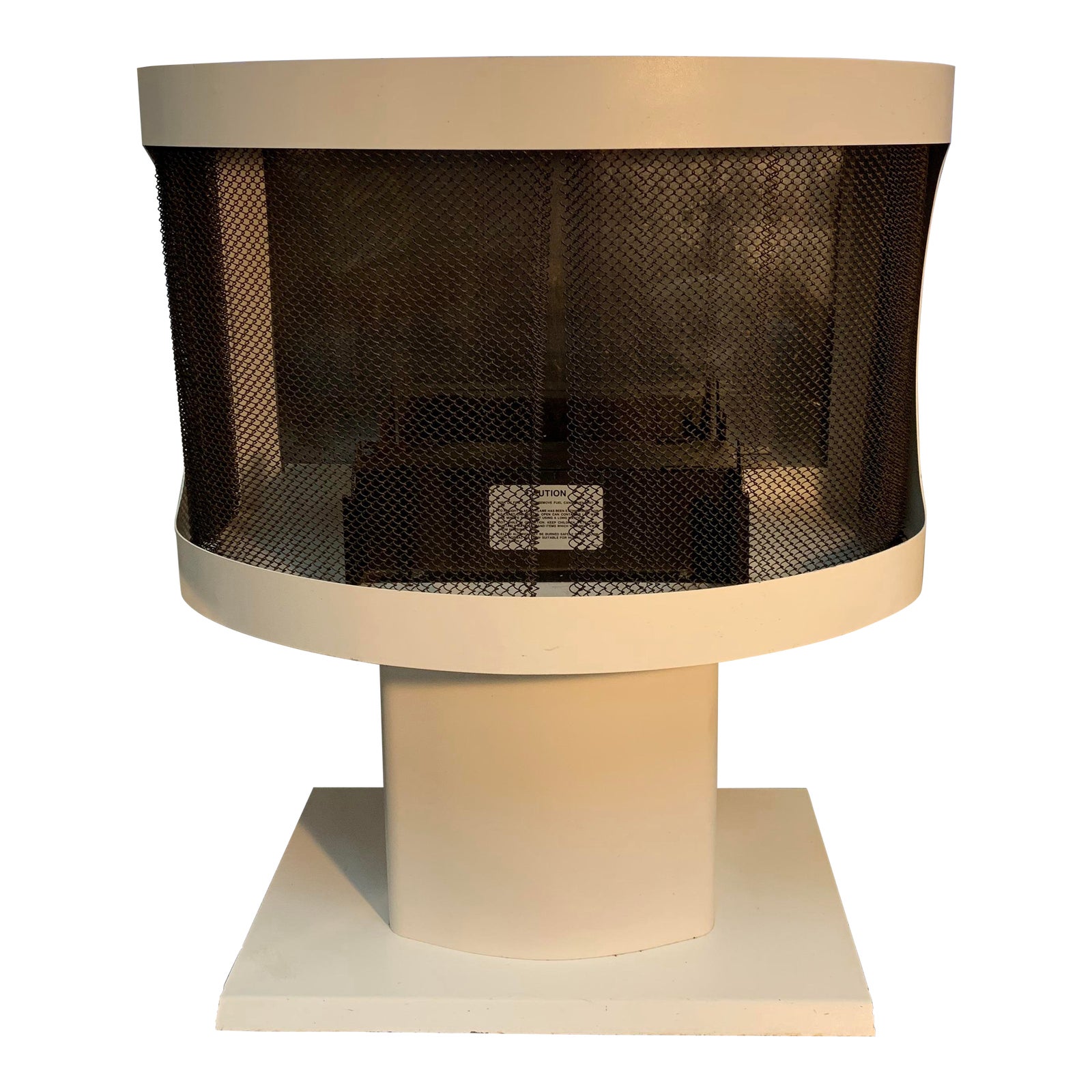 1960s Vintage White Metal Free Standing Fireplace Chairish